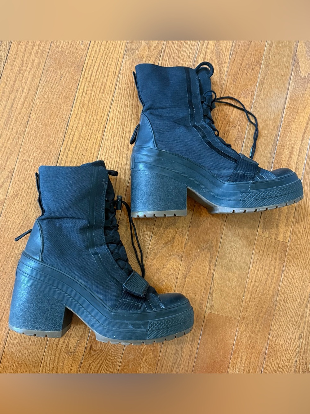 Converse Chuck Taylor All Star Womens 8 GR82 Extra High Platform Boots Goth - Picture 5 of 11